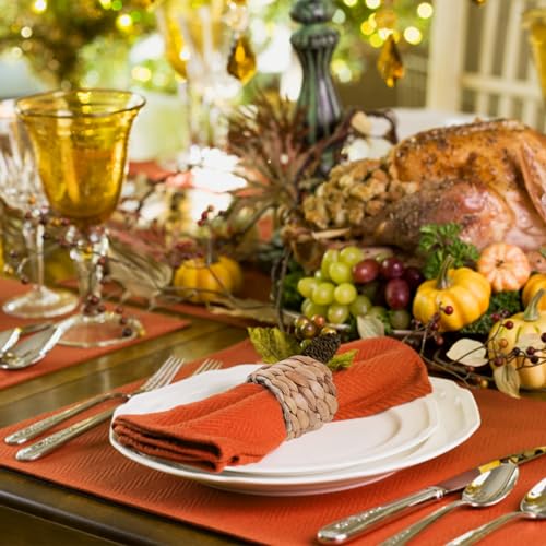 Water Hyacinth Napkin Rings Set of 12 Farmhouse Fall Table Decor