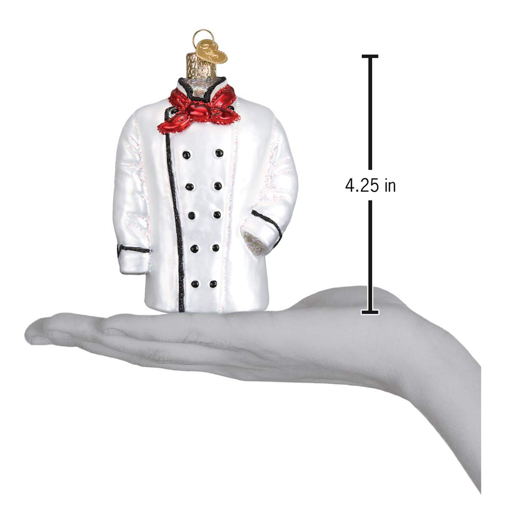 Old World Christmas Chef's Coat Glass Blown Ornament for Christmas Tree 4x4