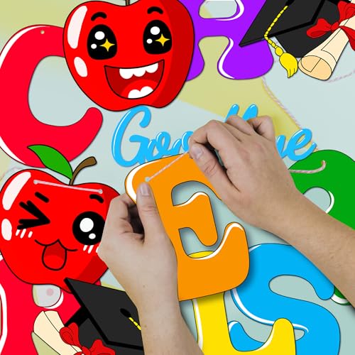 Preschool Graduation Banner Goodbye Preschool Hello Kindergarten Party Decor