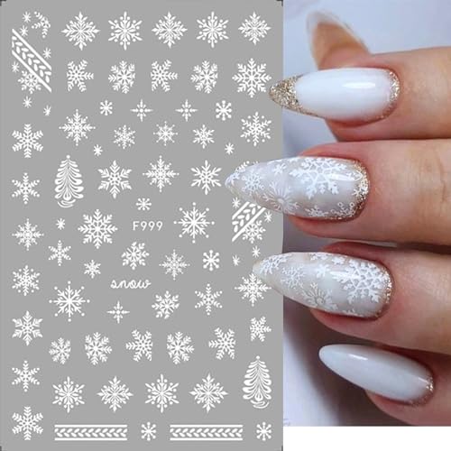 Christmas Snowflake Nail Art Stickers 3D Self-Adhesive Winter Decals