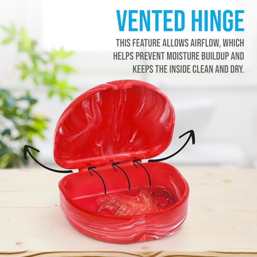 Blasting Health Retainer Case Vented Hard Plastic Storage Box - Red