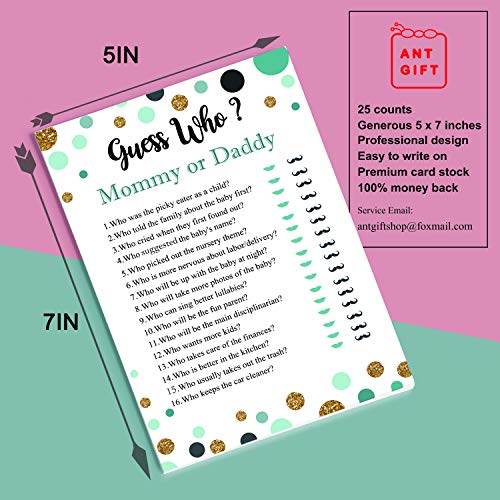 25 Gender Neutral Baby Shower Guess Who Game Cards - Unisex Fun Activity