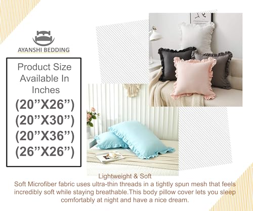Queen Microfiber Ruffle Pillow Shams Set of 2 - Baby Pink