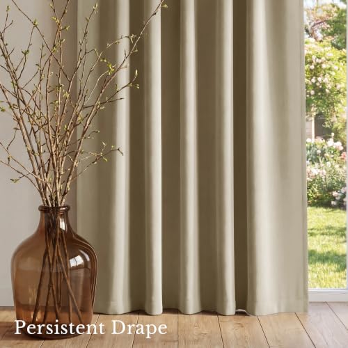 NICETOWN Thermal Insulated Room Darkening Curtains, Cocoa Eggnog, 42"W x 63"L (Pack of 2)
