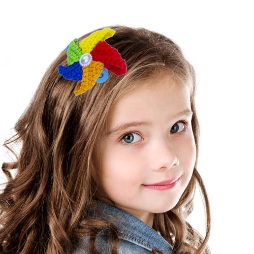Coolideas Handmade Crochet Yarn Hair Clip Windmill Barrette Cute Hair Accessory