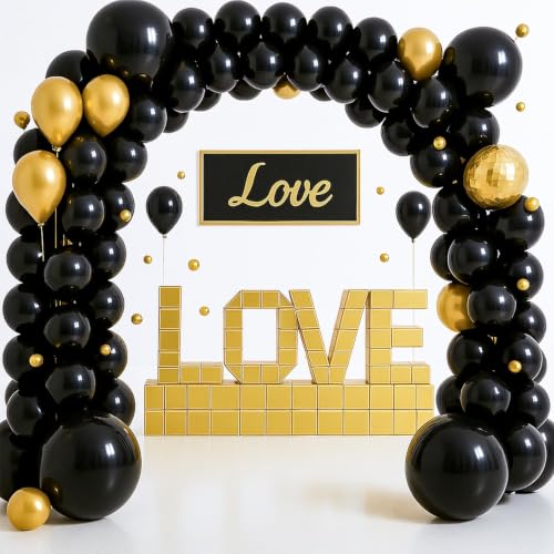 EMART 12 Inch Black Balloons - 100 Pack Latex Party Balloons