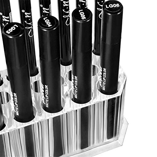 Miaowater Clear Acrylic Lip & Eyeliner Organizer with 26 Slots - Makeup Storage