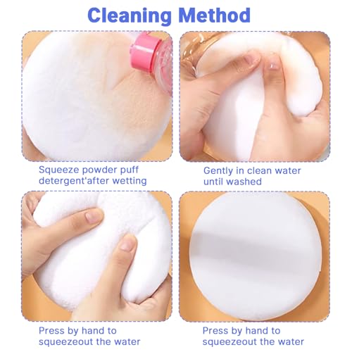 Large Powder Puffs 3.14 Inch - Soft Velvet Body & Face Makeup Puff 2 Pcs