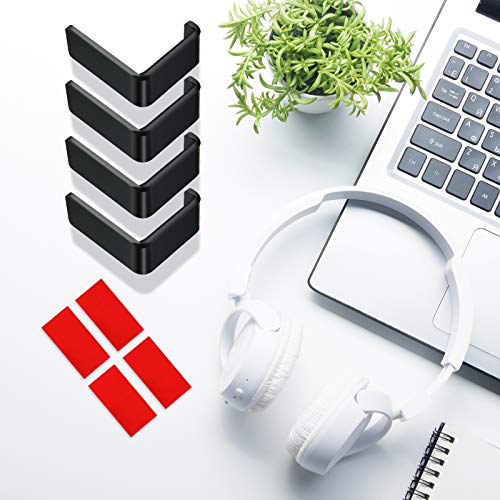 Weewooday Black Headphone Hanger Stand Holder - 4 Pack, Adhesive Mounts