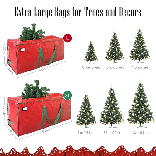 Cosy Family 7.5 ft Christmas Tree Storage Bag - Durable Heavy Duty Red Tote