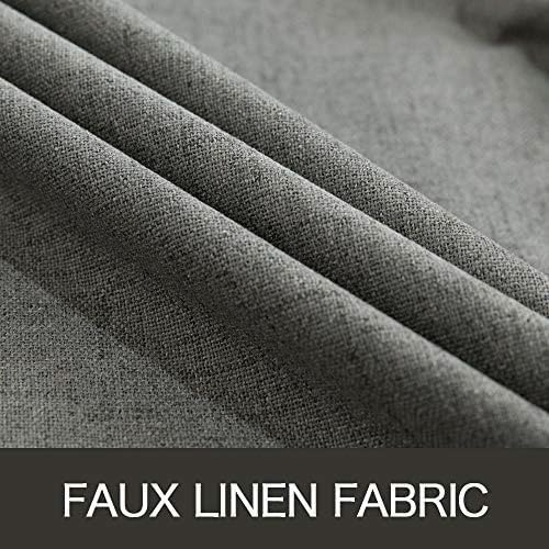 MIULEE Dark Grey Linen Texture Curtains - 2 Pack, 52x108 Inch, Blackout Grommet Design for All Seasons
