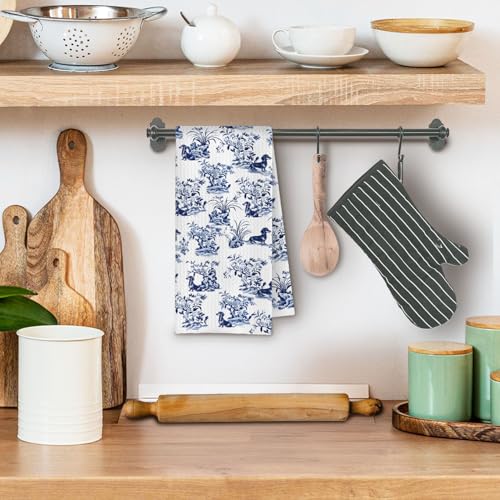 Chinoiserie Dachshund Kitchen Towels | 16x24 Decorative Hand Towels