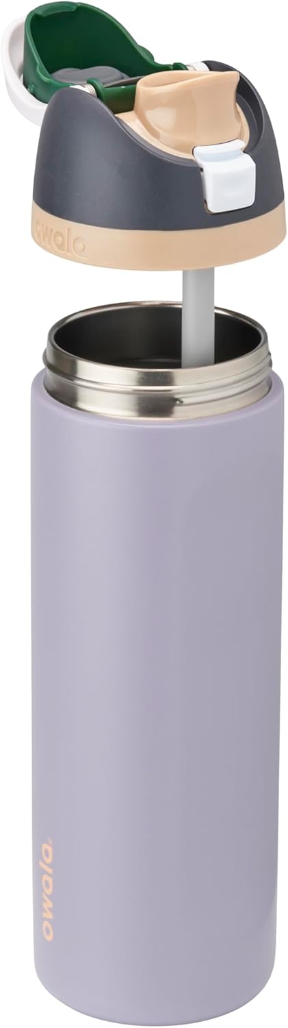 Owala FreeSip Insulated Stainless Steel Water Bottle - BPA-Free, 24 oz, Grey for Sports & Travel
