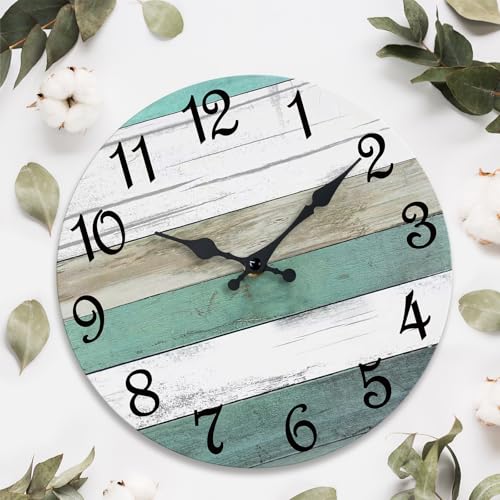 Rustic 8" Silent Wall Clock - Nautical Ocean Themed Decor