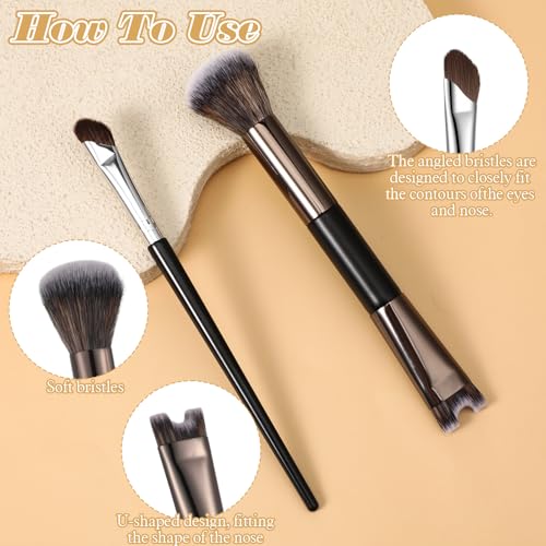 Dual Ended Nose Contour Brush Set U-Shaped Sculpting Tool 2Pcs
