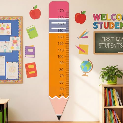Geelin 71-Inch Kids Pencil Growth Chart Wall Decor for Classroom & Bedroom
