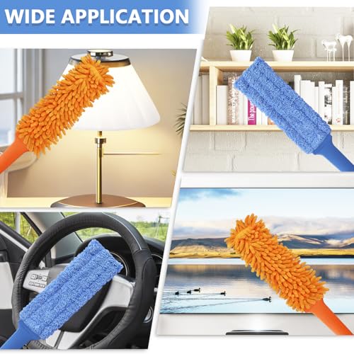 3-Piece Microfiber Gap Cleaning Duster Set with Retractable Handle