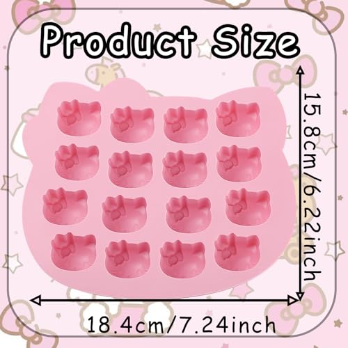 16-Cavity Kitten Silicone Mold for Chocolate, Candy, and Baking