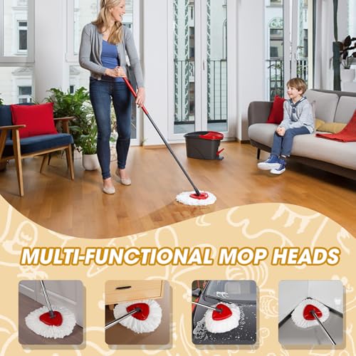APOCHON Microfiber Spin Mop Replacement Heads - 3 Pack Refill