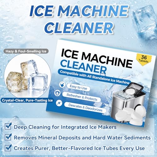 Bellemora Ice Machine Cleaner Tablets - 36 Pack for Nugget & Countertop Ice Makers