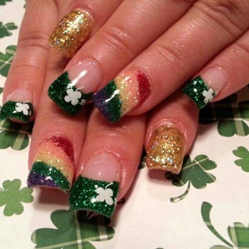 St. Patrick's Day Clover Nail Art Stickers - 3 Sheets Self-Adhesive Decals