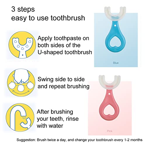 U-Shaped Kids Toothbrush 2-Pack - Soft Silicone Training Toothbrush