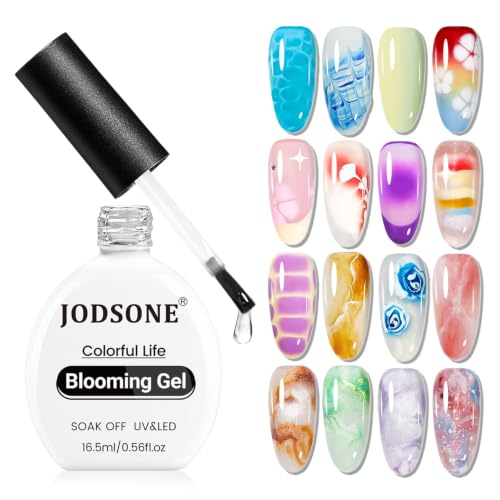 JODSONE 16.5ml Clear Blooming Gel Nail Polish for Watercolor Marble Art