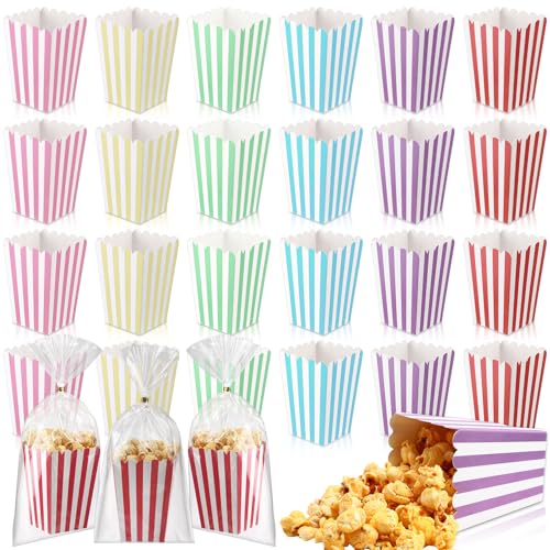 24-Piece Mini Popcorn Boxes and Treat Bag Set for Parties