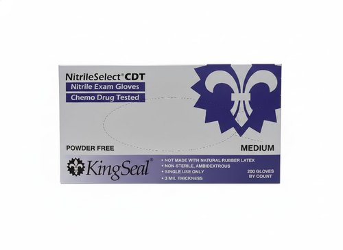 KingSeal 200 Count LARGE NitrileSelect Exam Gloves, Medical Grade, Powder Free, 3 MIL Thickness, Violet Blue, Chemo Drug Tested - 1 Box of 200 Gloves