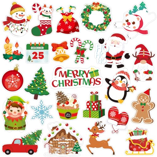 25 Pcs Christmas Window Gel Clings - Festive Holiday Decor