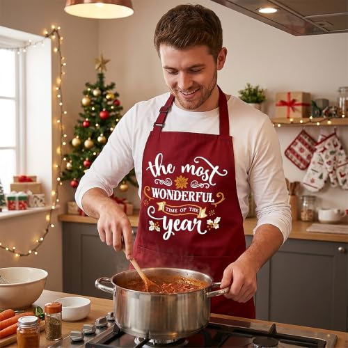 Christmas Apron for Women & Men - The Most Wonderful Time of The Year Print