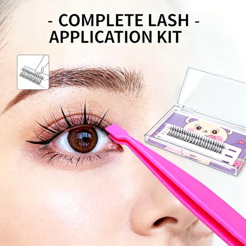 6 Pcs Lash Tweezers Flat-Tip Blunt-Safe Applicator for DIY Eyelash Clusters