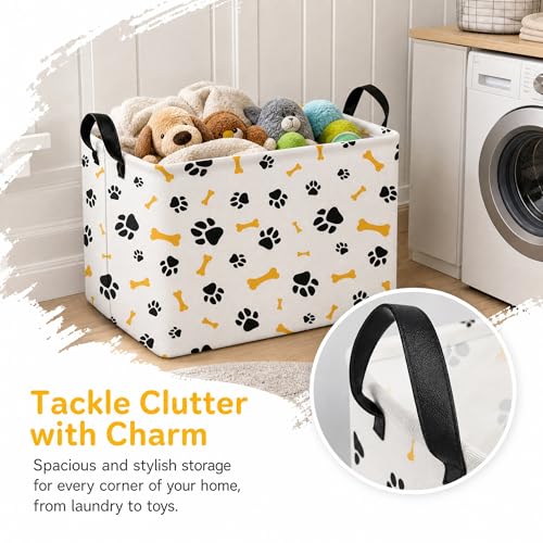 Large Dog Toy Storage Basket - Collapsible Organizer Bin