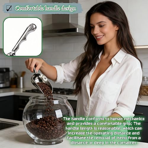 Heavy Duty 12oz Ice Scoop Set - Commercial Cast Aluminum Kitchen Utensils