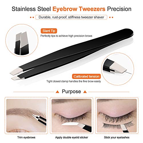 Spaidoon 14-in-1 Eyebrow Razor Kit & Dermaplane Face Shavers with Tweezers