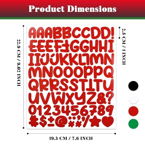 640 Vinyl Alphabet Stickers - 1 Inch Removable Letter & Number Decals