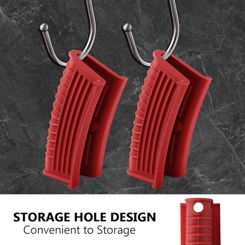 Bonsicoky Red Silicone Hot Handle Holder Sleeve Set - 4 Pieces