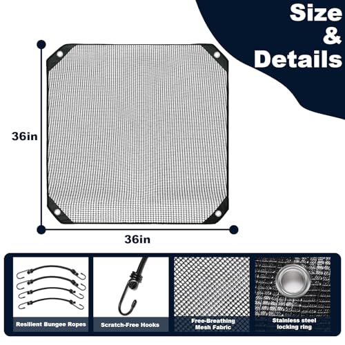 36" x 36" Mesh Air Conditioner Cover with Hooks - Outdoor Protection