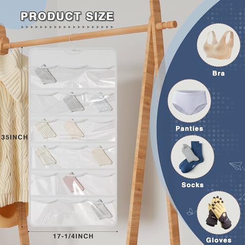 26-Pocket Closet Organizer for Socks, Underwear & Accessories