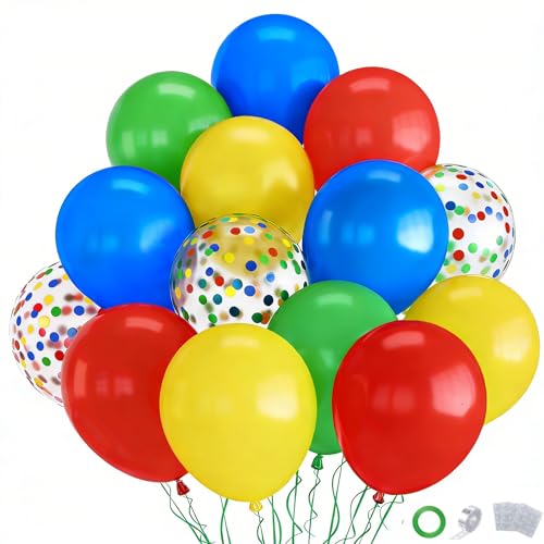 70-Pack Colorful Balloon Garland Kit - Blue, Green, Red, Yellow Latex Set