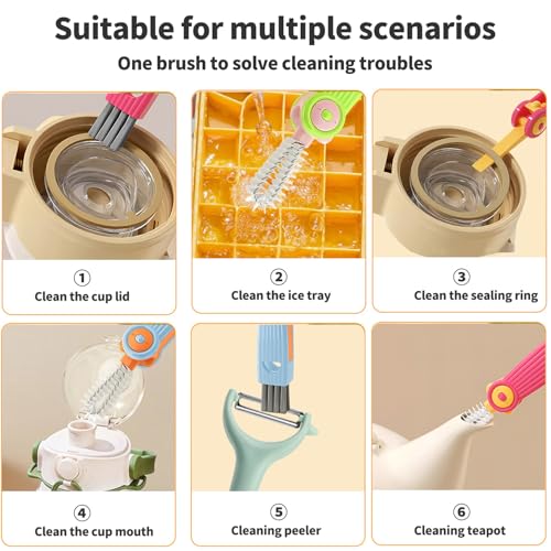 3-in-1 Cup Lid Cleaning Brush Set - Multifunctional Bottle Cleaner
