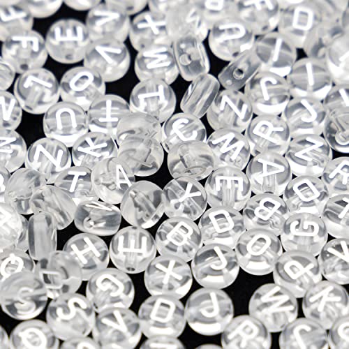 1400 PCS Acrylic Letter Beads - 4x7mm Alphabet Beads for Jewelry Making