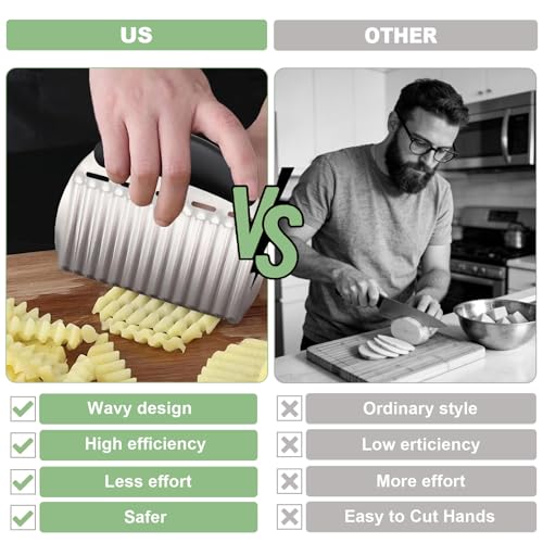 Stainless Steel Onion Holder Slicer & Crinkle Cutter for Kitchen