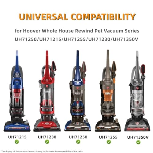Replacement Belt Set (2-Pack) for Hoover Whole House Rewind Pet Vacuums