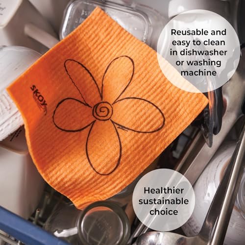 Skoy Swedish Dishcloths 4-Pack - Reusable, Eco-Friendly Cleaning Cloths