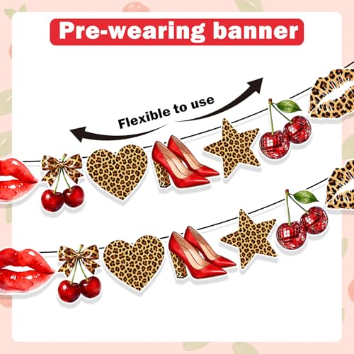 Cherry & Cheetah Print Banner - 2Pcs Party Decorations