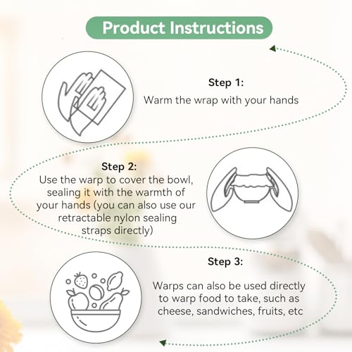 Twoboffs Reusable Beeswax Bowl Covers with Elastic, 3 Sizes Washable Food Wraps