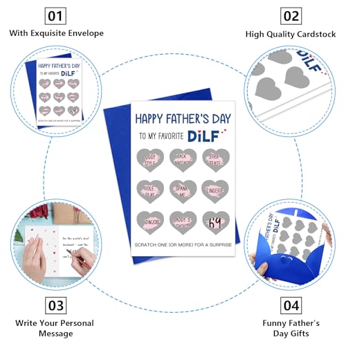 Funny Scratch-Off Father's Day Card for Husband - Happy Dilf's Day