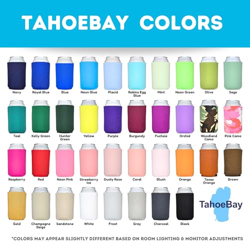 TahoeBay White Can Cooler Sleeves - 12 oz, 12-Pack, Bulk