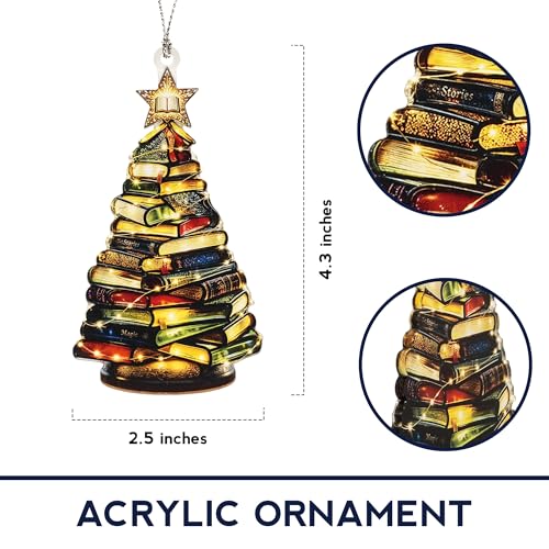 Velatree Book Lover Christmas Ornament - Unique Bookish Gift for Readers